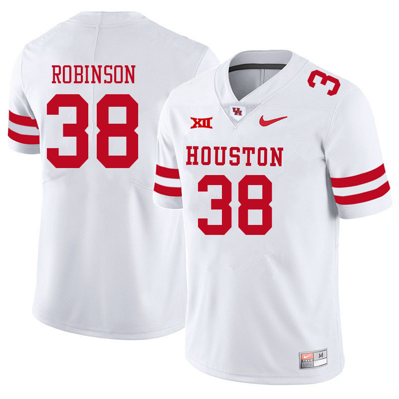 Men #38 Garyreon Robinson Houston Cougars College Big 12 Conference Football Jerseys Sale-White